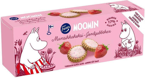 Moomin Strawberry Biscuit 125g, 16-Pack - Scandinavian Goods